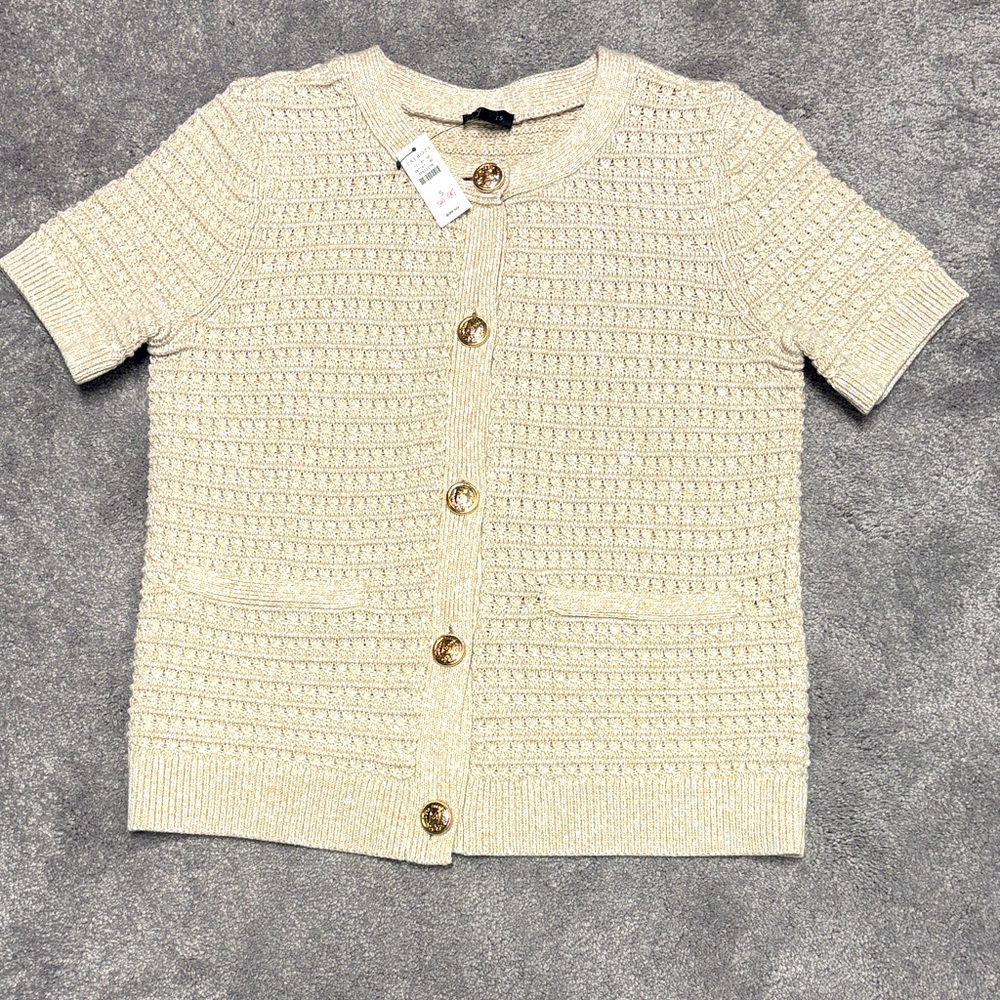 Talbots Gold Button Knit Cardigan. NWT